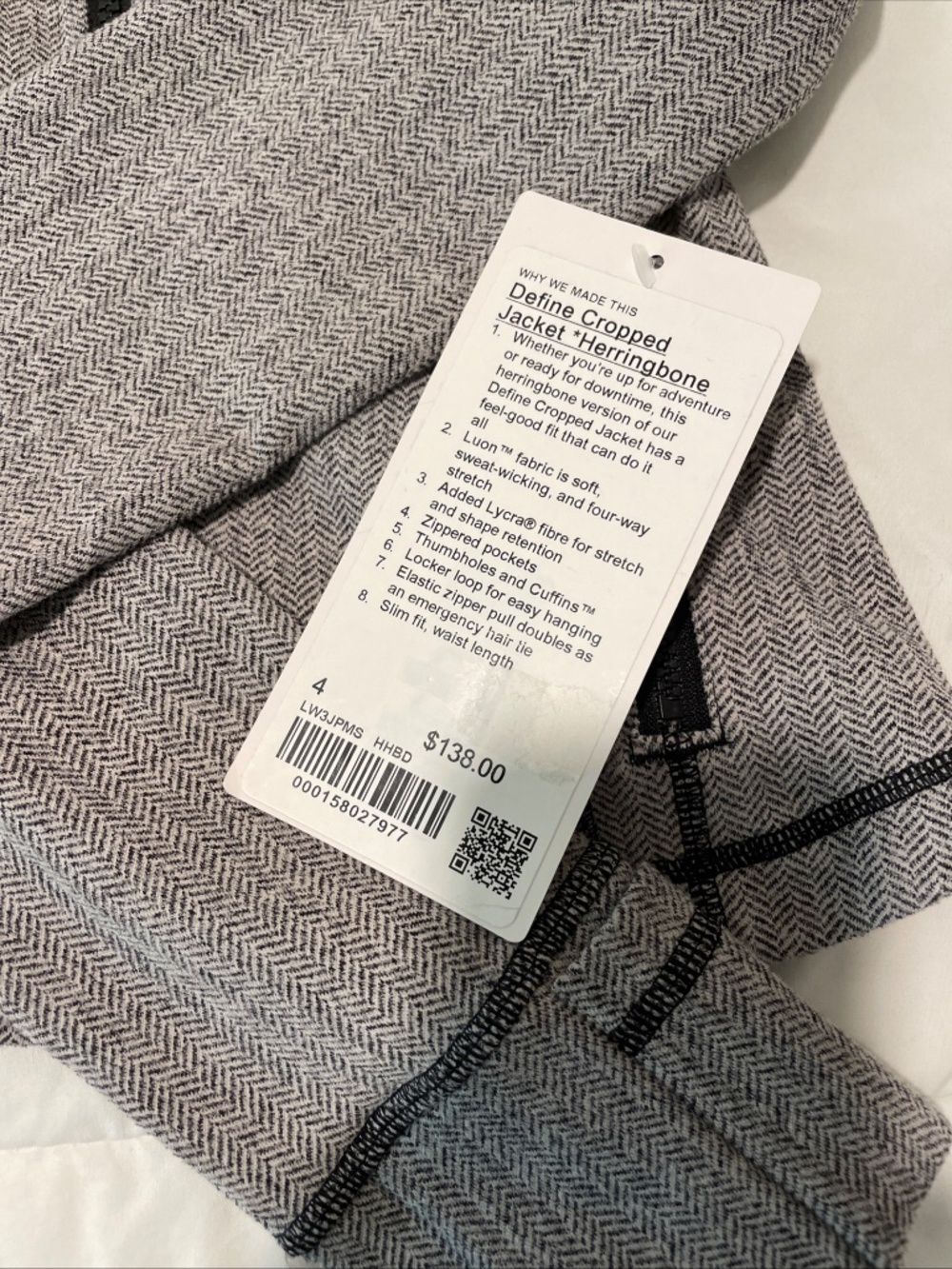 Lululemon Define Cropped Jacket Herringbone Size 4 - Picture 6 of 13